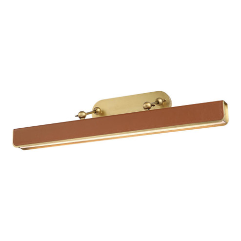 Valise Picture 32-in Vintage Brass/Cognac Leather Damp-Rated Dimmable LED Wall/Picture Light (7713|PL307931VBCL)