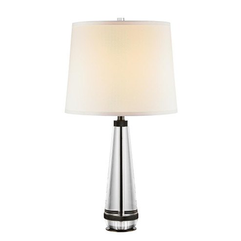 CALISTA 1 LIGHT TABLE LAMP URBAN BRONZE WHITE SILK SHADE (7713|TL315229UBWS)