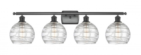 Athens Deco Swirl - 4 Light - 38 inch - Matte Black - Bath Vanity Light (3442|516-4W-BK-G1213-8)