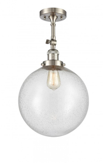 Beacon - 1 Light - 12 inch - Brushed Satin Nickel - Adjustable Semi-Flush Mount (3442|201F-SN-G204-12)