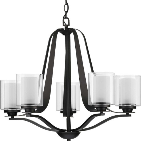 Kene Collection Five-Light Graphite Clear Glass Craftsman Chandelier Light (149|P400095-143)