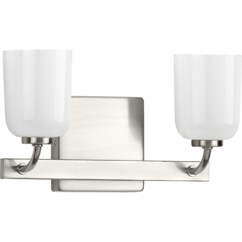 Moore Collection Two-Light Brushed Nickel White Opal Glass Luxe Bath Vanity Light (149|P300281-009)