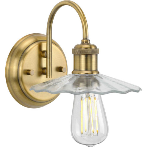 Fayette Collection One-Light Vintage Brass Clear Glass Farmhouse Bath Vanity Light (149|P300286-163)