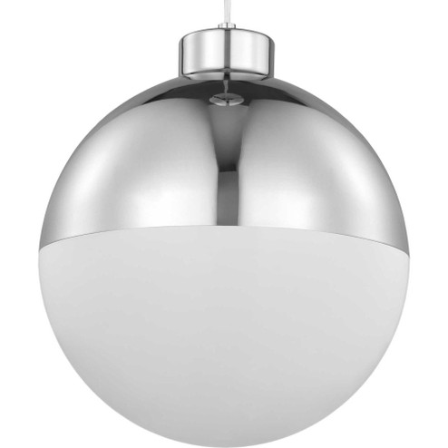 Globe LED Collection One-Light Polished Chrome Opal Glass Mid-Century Modern Pendant Light (149|P500148-015-30)