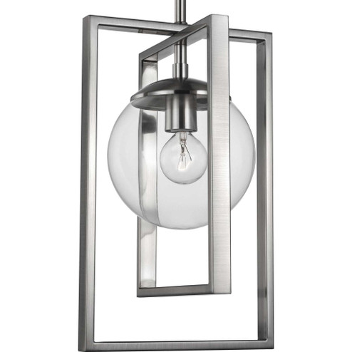 Atwell Collection One-Light Brushed Nickel Clear Glass Luxe Pendant Light (149|P500283-009)