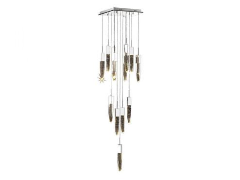 Aspen  13 Light Multi  Pendant in Polished Chrome with Bubbled Crystal (4450|HF1905-13-AP-CH)