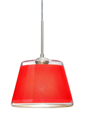 Besa Pendant Pica 9 Satin Nickel Red Sand 1x9W LED (127|1JC-PIC9RD-LED-SN)