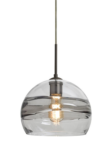 Besa Spirit 10 Pendant For Multiport Canopy, Smoke/Clear, Bronze Finish, 1x8W LED Fil (127|J-SPIR10SC-EDIL-BR)