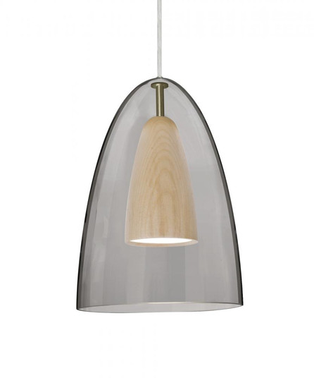 Besa, Dano Cord Pendant, Smoke/Natural, Satin Nickel Finish, 1x9W LED (127|1JT-DANOSMNA-LED-SN)