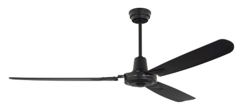 Velocity 58'' 3-Blade Ceiling Fan in Flat Black w/ Flat Black Blades; Not Light Kit Adaptable (20|VE58FB3)