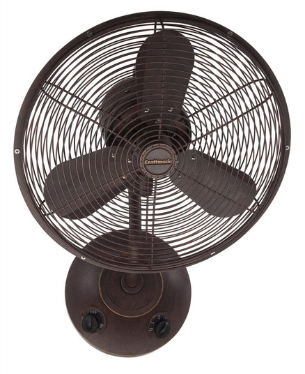 Bellows I 14'' 3-Blade Indoor/Outdoor (Damp) Wall Fan in Aged Bronze Textured w/ Aged Bronze Blad (20|BW116AG3)