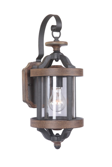 Ashwood 1 Light Small Outdoor Wall Lantern in Textured Black/Whiskey Barrel (20|Z7904-TBWB)