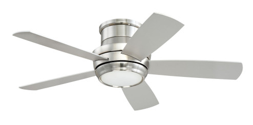 Tempo Hugger 44'' 5-Blade Ceiling Fan in Brushed Polished Nickel w/ Brushed Nickel/Maple Blades (20|TMPH44BNK5)