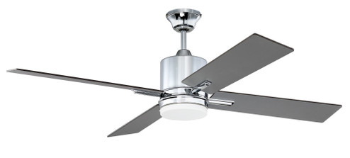 Teana 52'' 4-Blade Ceiling Fan in Chrome w/ Brushed Nickel/Walnut Blades; Light Kit Included (opt (20|TEA52CH4)