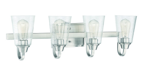 Grace 4 Light Vanity in Brushed Polished Nickel (Clear Seeded Glass) (20|41904-BNK-CS)