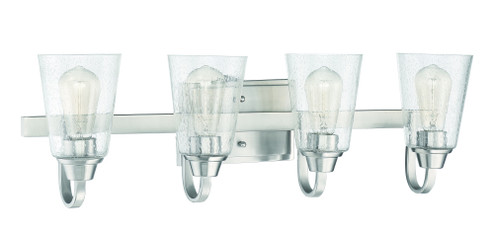 Grace 4 Light Vanity in Brushed Polished Nickel (Clear Seeded Glass) (20|41904-BNK-CS)