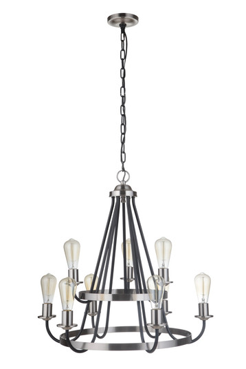 Randolph 9 Light Chandelier in Flat Black/Brushed Polished Nickel (20|50329-FBBNK)