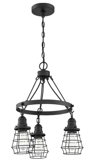 Thatcher 3 Light Down Chandelier in Flat Black (20|50623-FB)