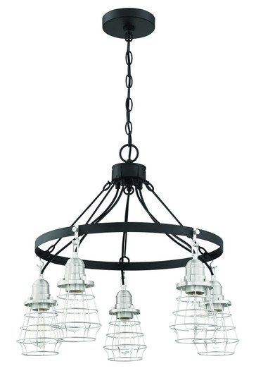 Thatcher 5 Light Chandelier in Flat Black/Brushed Polished Nickel (20|50625-FBBNK)