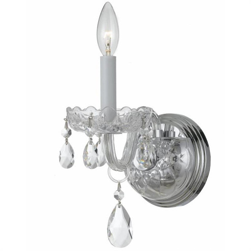 Traditional Crystal 1 Light Swarovski Strass Crystal Polished Chrome Sconce (205|1031-CH-CL-S)