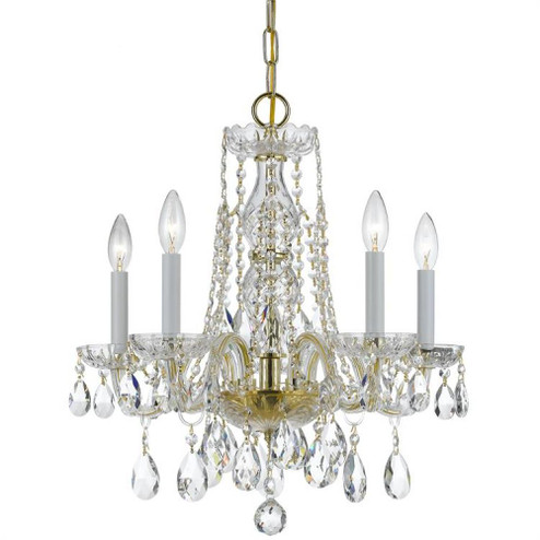 Traditional Crystal 5 Light Hand Cut Crystal Polished Brass Chandelier (205|1061-PB-CL-MWP)