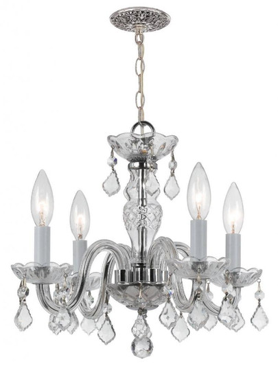 Traditional Crystal 4 Light Hand Cut Crystal Polished Chrome Mini Chandelier (205|1064-CH-CL-MWP)