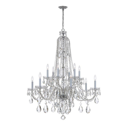 Traditional Crystal 12 Light Spectra Crystal Polished Chrome Chandelier (205|1112-CH-CL-SAQ)