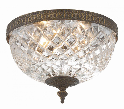 Radley 12'' English Bronze Faceted Cut Glass Bowl Flush Mount (205|117-12-EB)