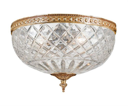 Crystorama 3 Light Olde Brass Crystal Flush Mount (205|117-12-OB)