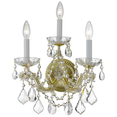 Maria Theresa 3 Light Swarovski Strass Crystal Gold Sconce (205|4403-GD-CL-S)