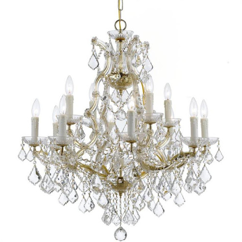 Maria Theresa 13 Light Swarovski Strass Crystal Gold Chandelier (205|4412-GD-CL-S)