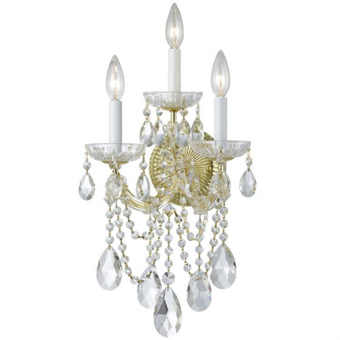 Maria Theresa 3 Light Swarovski Strass Crystal Gold Sconce (205|4423-GD-CL-S)