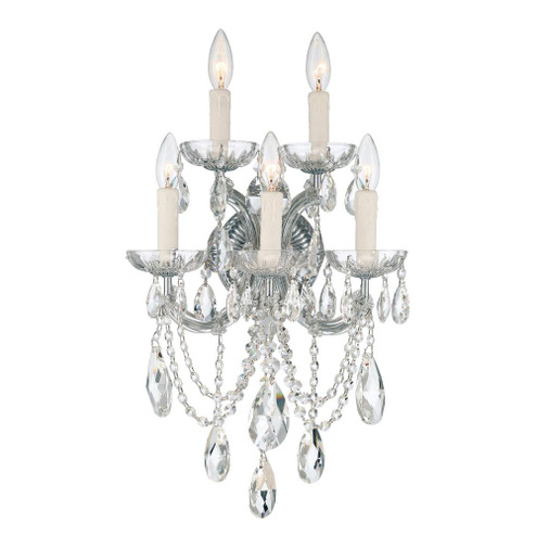 Maria Theresa 5 Light Swarovski Strass Crystal Polished Chrome Sconce (205|4425-CH-CL-S)