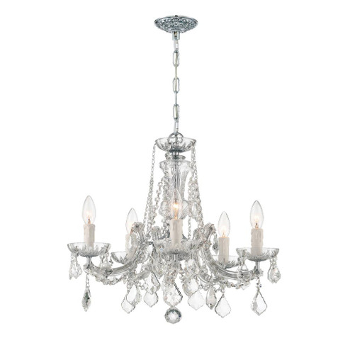 Maria Theresa 5 Light Swarovski Strass Crystal Polished Chrome Chandelier (205|4476-CH-CL-S)