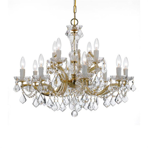 Maria Theresa 12 Light Swarovski Strass Crystal Gold Chandelier (205|4479-GD-CL-S)