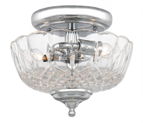 Crystorama 2 Light Polished Chrome Crystal Semi Flush Mount (205|55-SF-CH)