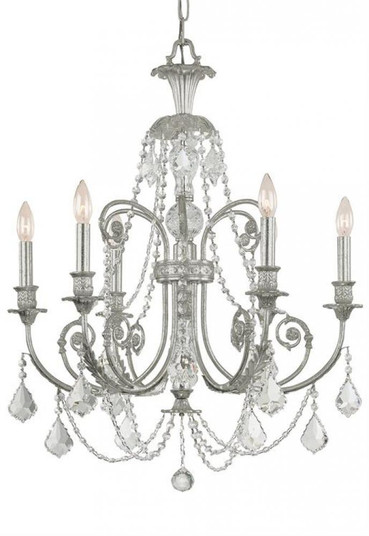 Regis 6 Light Swarovski Strass Crystal Olde Silver Chandelier (205|5116-OS-CL-S)