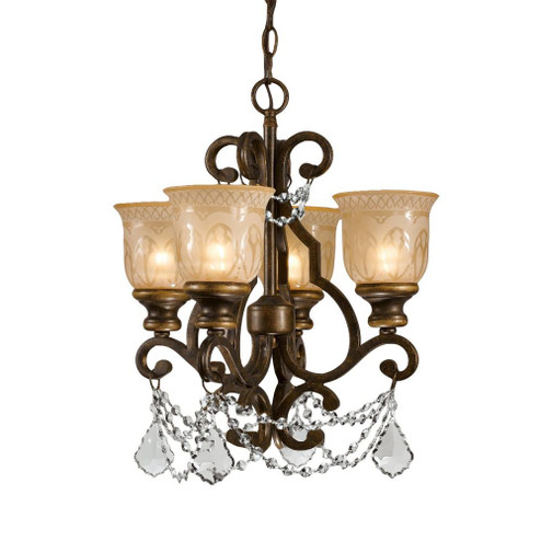 Norwalk 4 Light Spectra Crystal Bronze Umber Mini Chandelier (205|7504-BU-CL-SAQ)