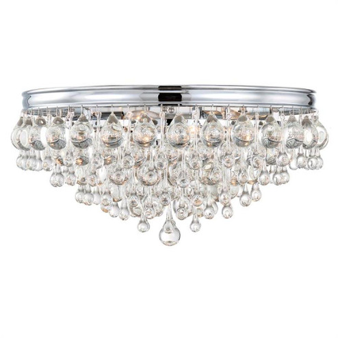 Calypso 6 Light Crystal Teardrop Polished Chrome Flush Mount (205|138-CH)