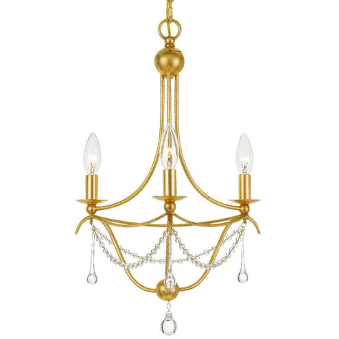 Metro 3 Light Antique Gold Mini Chandelier (205|423-GA)