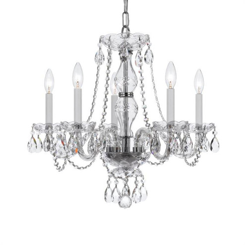 Traditional Crystal 5 Light Crystal Polished Chrome Chandelier (205|5085-CH-CL-MWP)