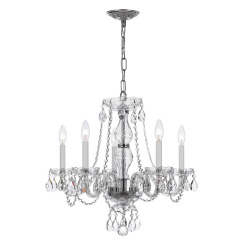 Traditional Crystal 5 Light Swarovski Strass Crystal Polished Chrome Chandelier (205|5085-CH-CL-S)