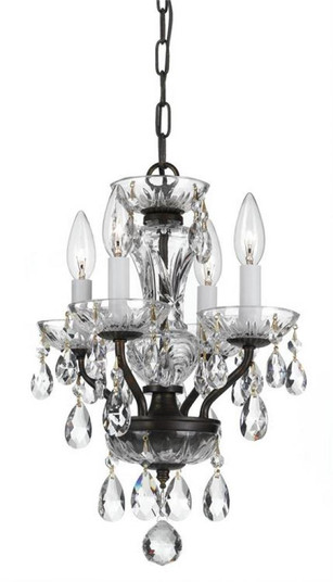 Traditional Crystal 4 Light Swarovski Strass Crystal English Bronze Mini Chandelier (205|5534-EB-CL-S)