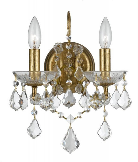 Filmore 2 Light Spectra Crystal Antique Gold Sconce (205|4452-GA-CL-SAQ)