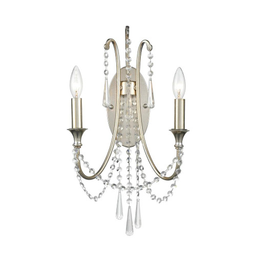 Arcadia 2 Light Antique Silver Sconce (205|ARC-1902-SA-CL-MWP)
