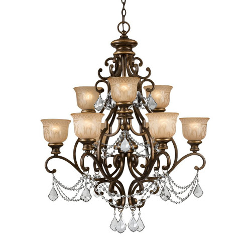 Norwalk 9 Light Clear Italian Crystal Bronze Umber Chandelier (205|7509-BU-CL-I)