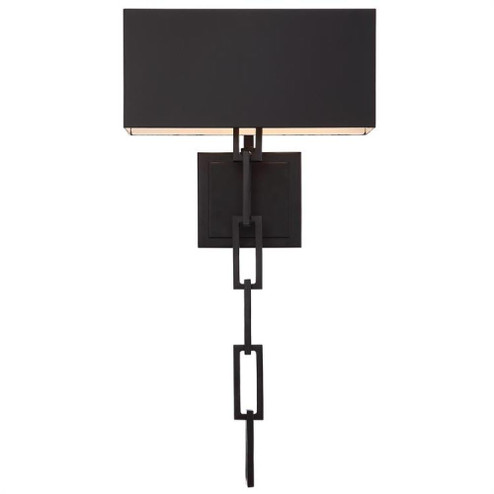 Brian Patrick Flynn for Crystorama Alston 2 Light Matte Black + White Sconce (205|8682-MK-WH)