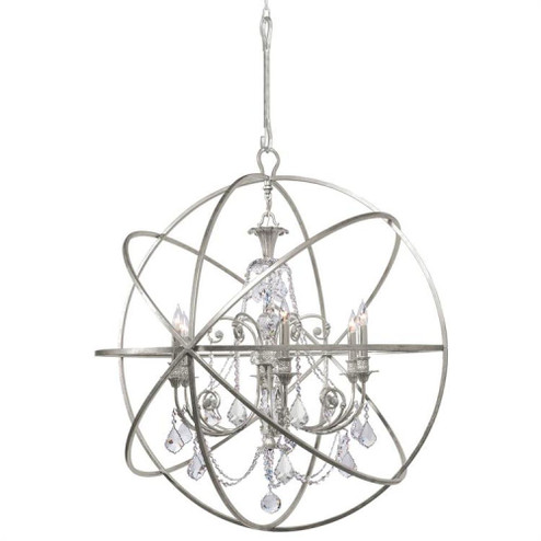 Solaris 6 Light Swarovski Strass Crystal Olde Silver Sphere Chandelier (205|9219-OS-CL-S)