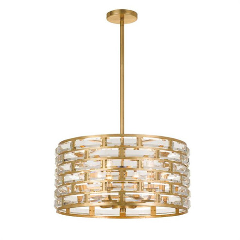 Meridian 6 Light Antique Gold Chandelier (205|MER-4866-GA)