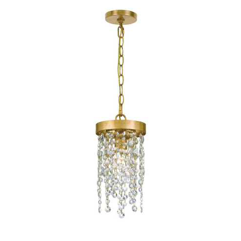 Winham 1 Light Antique Gold Crystal Mini Pendant (205|WIN-610-GA-CL-MWP)
